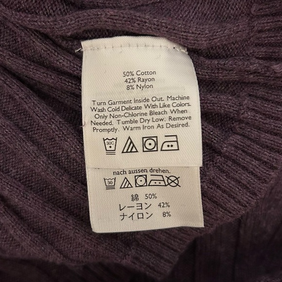 EDDIE BAUER Purple Long Sleeve Sweater, size L - Picture 4 of 4